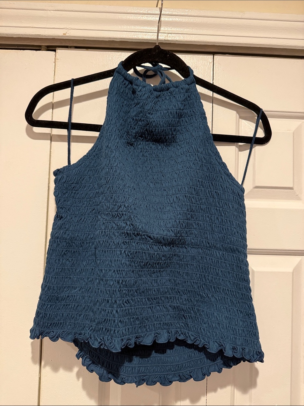 Old Navy Smocked Halter Cami — Dark Blue